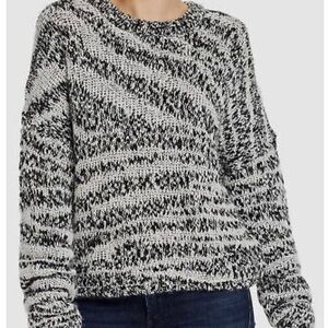 Current/Elliott The Cybill Wool Blend Zebra Stripe Sweater NWT Size 0 XS